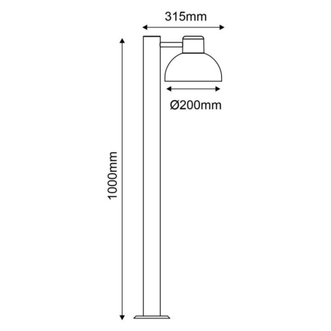 ACA Lighting Garden Pole venkovní stojací svítidlo BERO1POWH