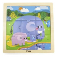 Viga puzzle 9 dílků sloni