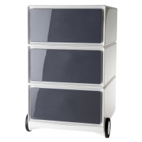 Paperflow Pojízdný kontejner easyBox®, 3 zásuvky, bílá / antracitová