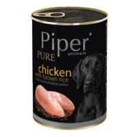 PIPER PURE Chicken 400g kuře a hnědá rýže konzerva pro dospělé psy