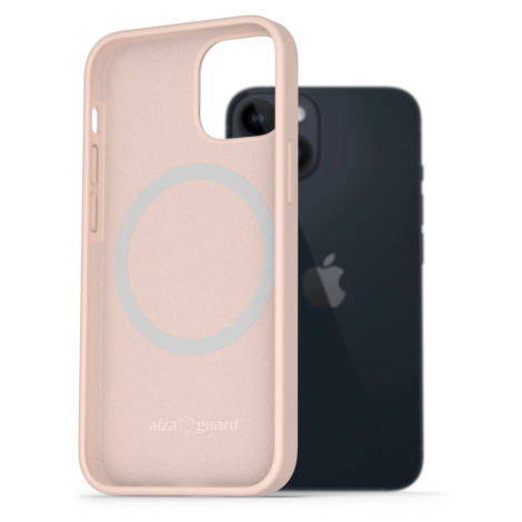AlzaGuard Silicone Case Compatible with Magsafe pro iPhone 14 růžový