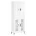 vidaXL Skříň highboard lesklá bílá 69,5 x 34 x 180 cm kompozitní dřevo