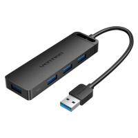 Adapter Vention USB 3.0 4-Port Hub with Power Adapter CHLBD 0.5m, Black