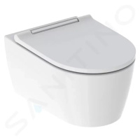 GEBERIT ONE Závěsné WC se sedátkem softclose, TurboFlush, KeraTect, bílá/chrom 500.202.01.1