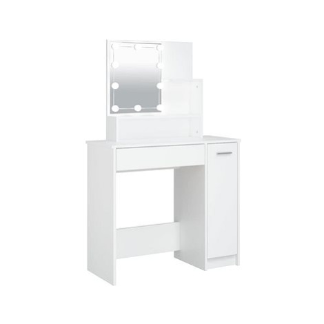 Shumee Toaletní stolek s LED bílý 86,5 × 35 × 136 cm