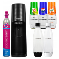 Set Saturátoru Sodastream Terra Black 2 Lahvemi Sirupy Koncentráty