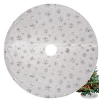 ISO Podložka pod vánoční stromeček 90 cm, bílá se stříbrným motivem