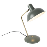 Retro stolní lampa zelená s bronzem - Milou