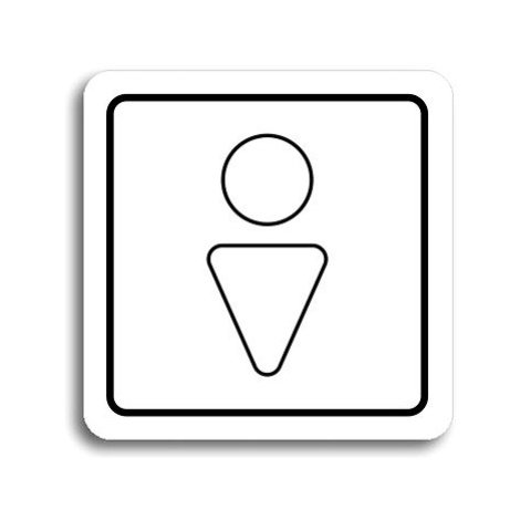 Accept Piktogram "WC muži III" (80 × 80 mm) (bílá tabulka - černý tisk)