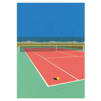 Ilustrace Tennis Court In the Desert, Rosi Feist, (30 x 40 cm)