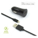 Set autonabíječky FIXED s USB výstupem a USB/Lightning kabelu, 1 metr, MFI certifikace, 12W, čer