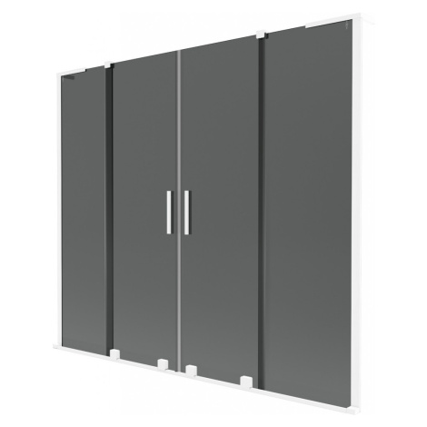 MEXEN/S Velar L Duo dvoukřídlá posuvná vanová zástěna 200 x 150, grafit, bílá 896-200-003-42-20