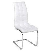 Tempo Kondela Jídelní židle DULCIA - bílá ekokůže / chrom + kupón KONDELA10 na okamžitou slevu 3