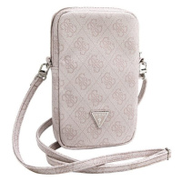 Pouzdro Guess PU 4G Triangle Logo Wallet Phone Bag Zipper Pink