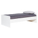Domečková postel 90x200 s látkovou stříškou spencer - bílá/šedá