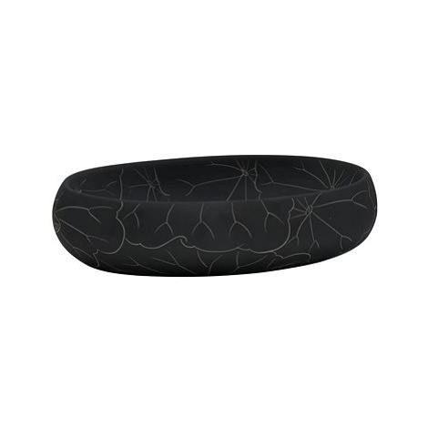 SHUMEE Umyvadlo oválné keramické na desku 59 × 40 × 15 cm černé