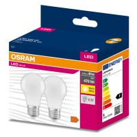 2PAK LED žárovka LED E27 A60 4,9W = 40W 470lm 2700K Teplá 200° OSRAM VALUE