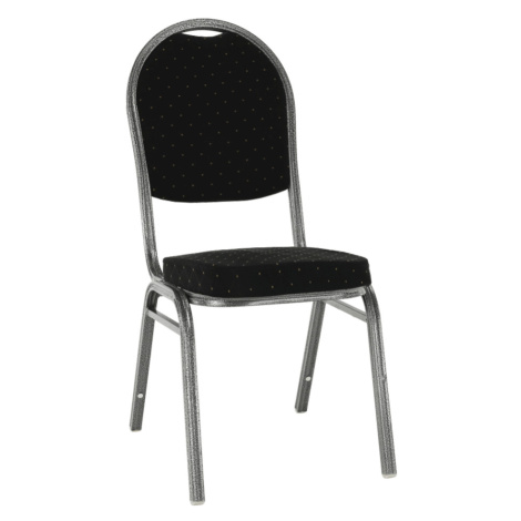 Židle JEFF 3 NEW, látka černá / šedý rám Tempo Kondela