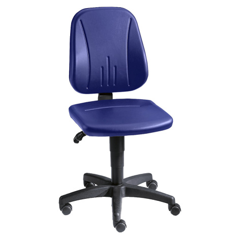 bimos Pracovní otočná židle, s přestavováním výšky plynovým pístem, koženkový potah, modrá, s ko