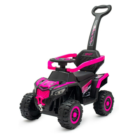Dětské elektrické odrážedlo Baby Mix Ruggy s vodící tyčí růžové