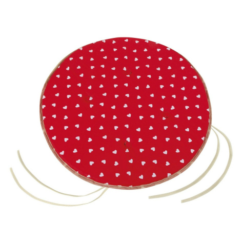 Bellatex Sedák Adéla hladký kulatý Srdíčka červená, 40 cm