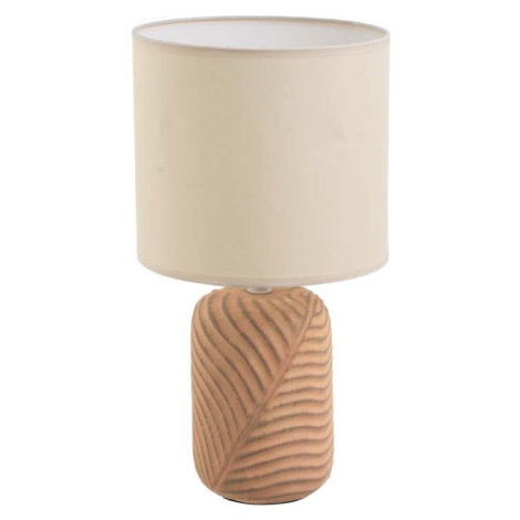 Stolní lampa v krémovo-cihlové barvě s textilním stínidlem (výška 39 cm) – Casa Selección