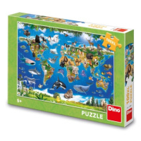 Puzzle Mapa zvířat 100 XL dílků DINO