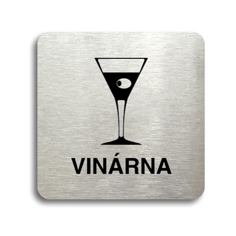 Accept Piktogram "vinárna" (80 × 80 mm) (stříbrná tabulka - černý tisk bez rámečku)
