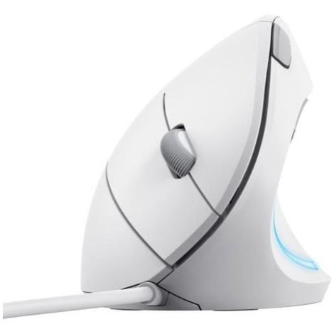 Vertikální myš TRUST, Verto ergonomická myš, USB, bílá