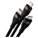 Baseus Kabel USB 3v1 Baseus Flash Series 2, USB-C + micro USB + Lightning, 100 W, 1,5 m (černý)
