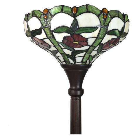 Clayre&Eef Stojací lampa 6025 skleněné stínidlo styl Tiffany Clayre & Eef