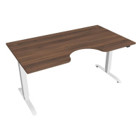 Office Pro psací stůl Hobis Motion MS ERGO 2 Šířka: 160 cm, Barva desky: ořech, Barva kovu: bílá