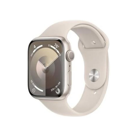 Apple Watch Series 9 45mm Hvězdně bílý hliník s hvězdně bílým sportovním řemínkem S/M