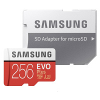 Karta Micro SDXC Samsung 256GB EVO Plus Class 10 + adaptér