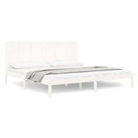 Rám postele bílý masivní borovice 180 × 200 cm Super King, 3105746