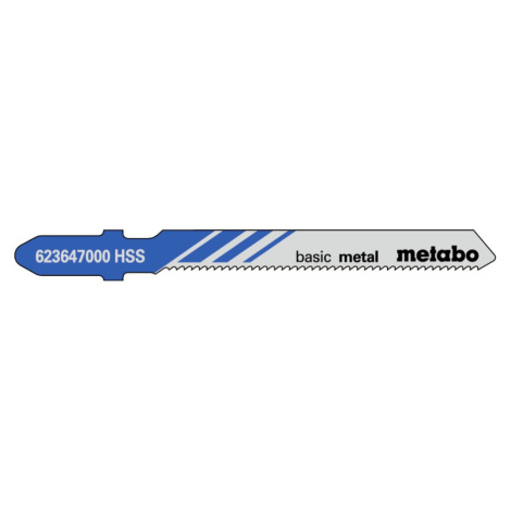 Plátky pro přímočaré pily Metabo 5 ks "basic metal" 51/ 1,2 mm, HSS 623647000