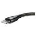 Baseus Cafule extra odolný nylonem opletený kabel USB / Lightning QC3.0 2,4A 0,5m black-grey