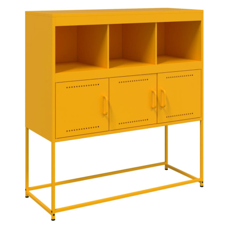 vidaXL Příborník hořčicově žlutý 100,5 x 39 x 107 cm ocel