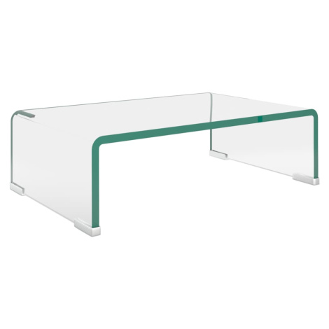 vidaXL TV stolek / podstavec na monitor čiré sklo 40x25x11 cm