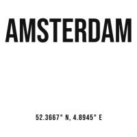 Ilustrace Amsterdam simple coordinates, Finlay & Noa, 30 × 40 cm