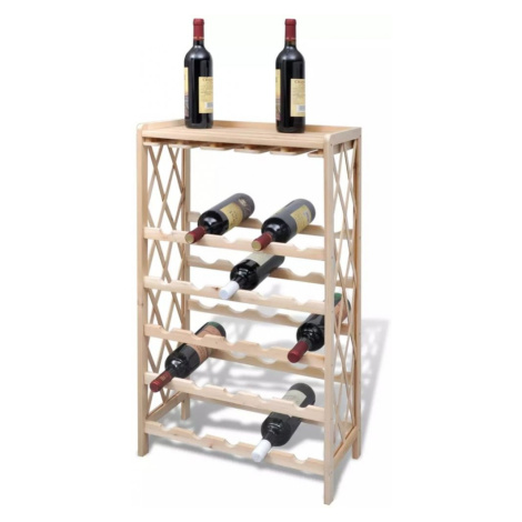Stojan na víno na 25 lahví jedlové dřevo Dekorhome