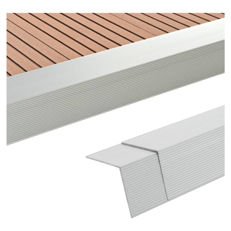 vidaXL Terasové rohové lišty 5 ks hliníkové 170 cm stříbrné