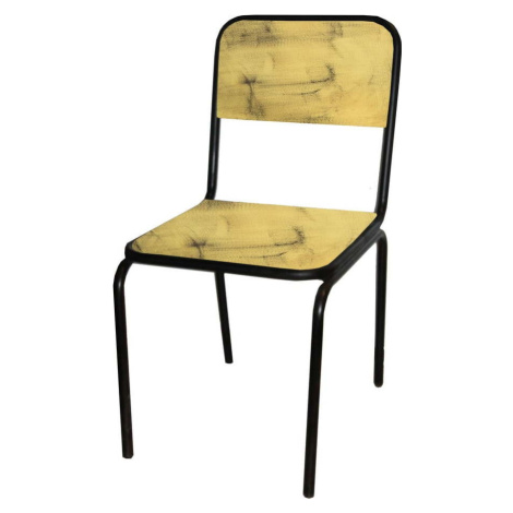 Žlutá jídelní židle z jedlového dřeva Industrial – Antic Line