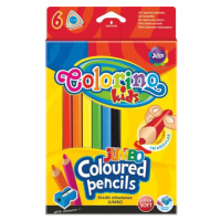 Trojhranné pastelky Colorino JUMBO - 6 barev + ořezávátko