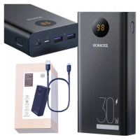 Romoss Sada Výkonná Powerbanka 30000MAH 2X Usb-a Usb-c Qc Pd 30W S Kabelem