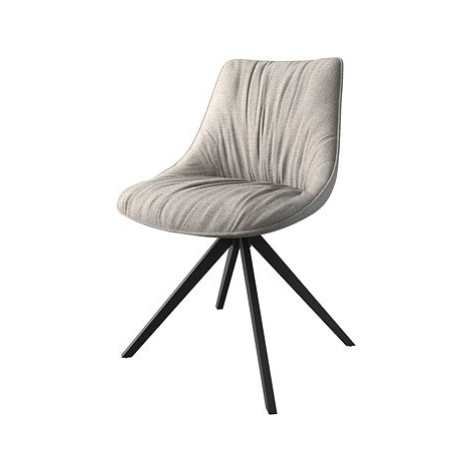 DELIFE Otočná židle Elda-Flex plochá tkanina světle šedá křížová podnož hranatá
