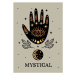 Ilustrace mystical poster with black hand, moon, eye, nataka, 30 × 40 cm