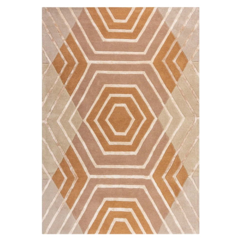 Béžový vlněný koberec Flair Rugs Harlow, 120 x 170 cm