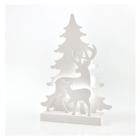 Eurolamp Stolní dekorace se stromkem a s jeleny, 11 LED, na baterie, 29 x 8 x 40,5 cm, 1 ks