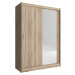 Šatní skříň Maja 1 zrcadlo 130/150 Barva korpusu: Bílá, Rozměry: 130 cm, Dveře: Zrcadlo